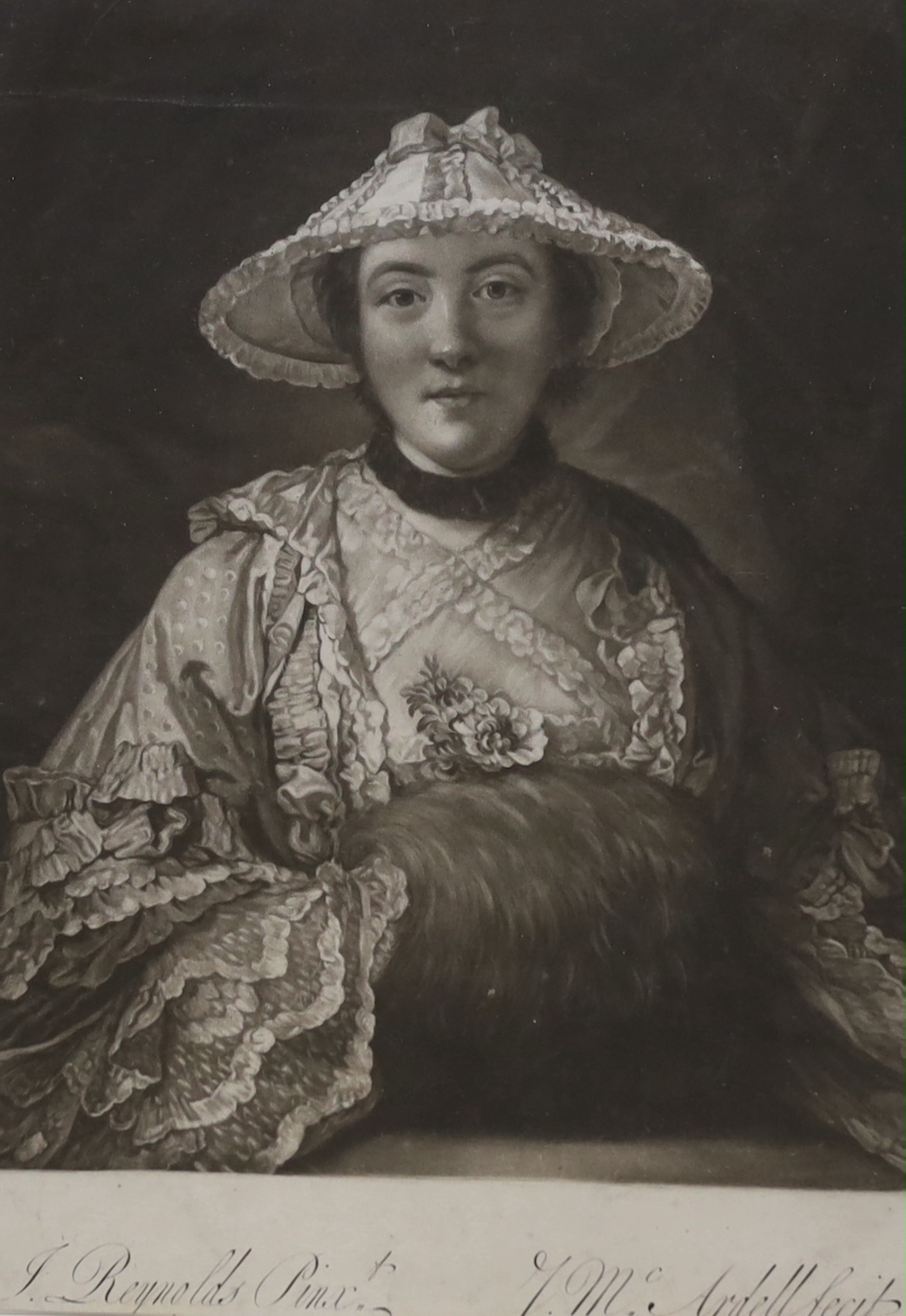 Smith after Riley, mezzotint, 'Mrs Connai Hackett', 32 x 25cm and two other mezzotints after Reynolds and Kneller